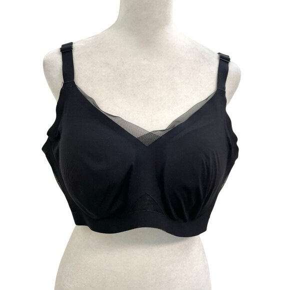 Honeylove Crossover WireFree Lace Bra Removable Pads Black size 1X - Picture 4 of 11